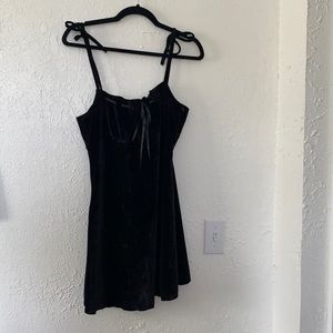 Dolls Kill Current Mood Black Velvet Mini Dress